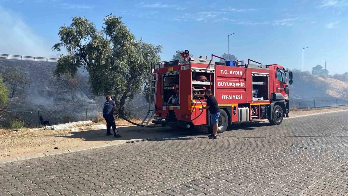 Efeler’de otluk yangını