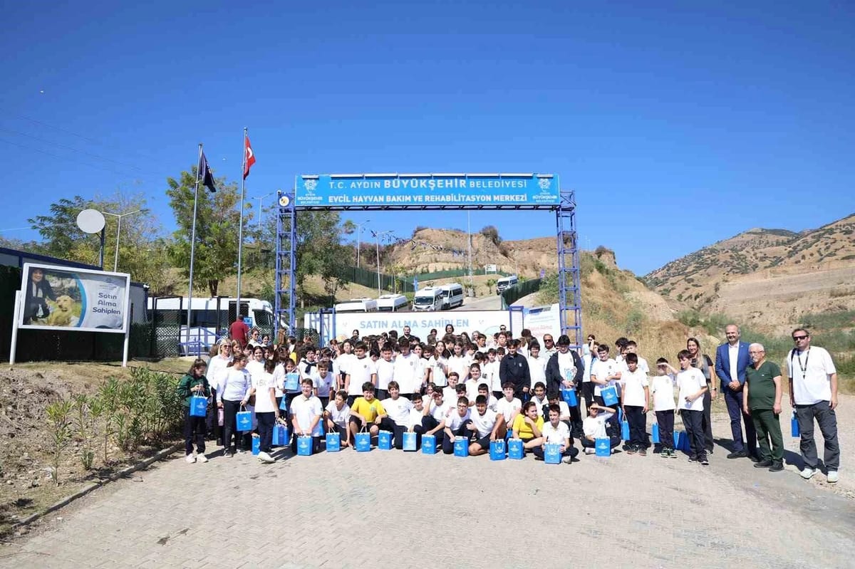 Aydın’da çocuklar Hayvan Bakım Merkezi’ni gezdi