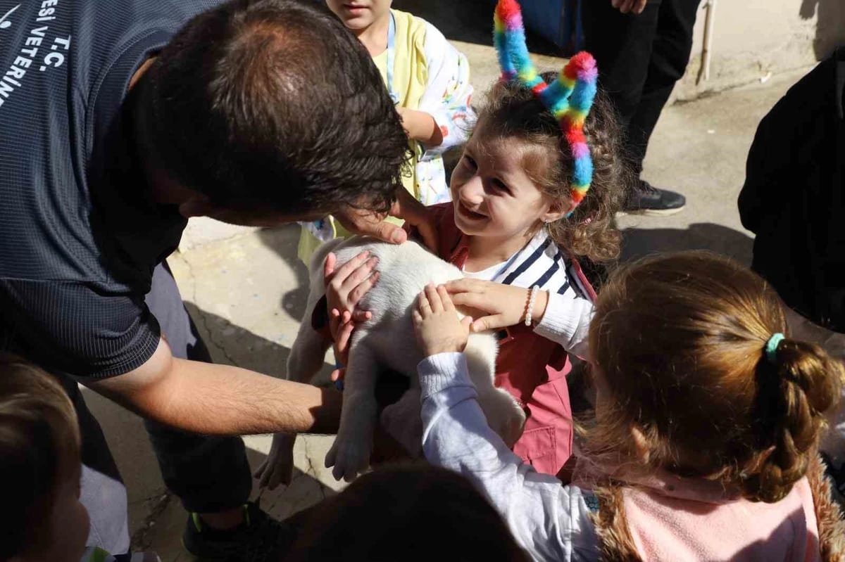 Nazilli’de minik öğrenciler can dostlarla bir araya geldi