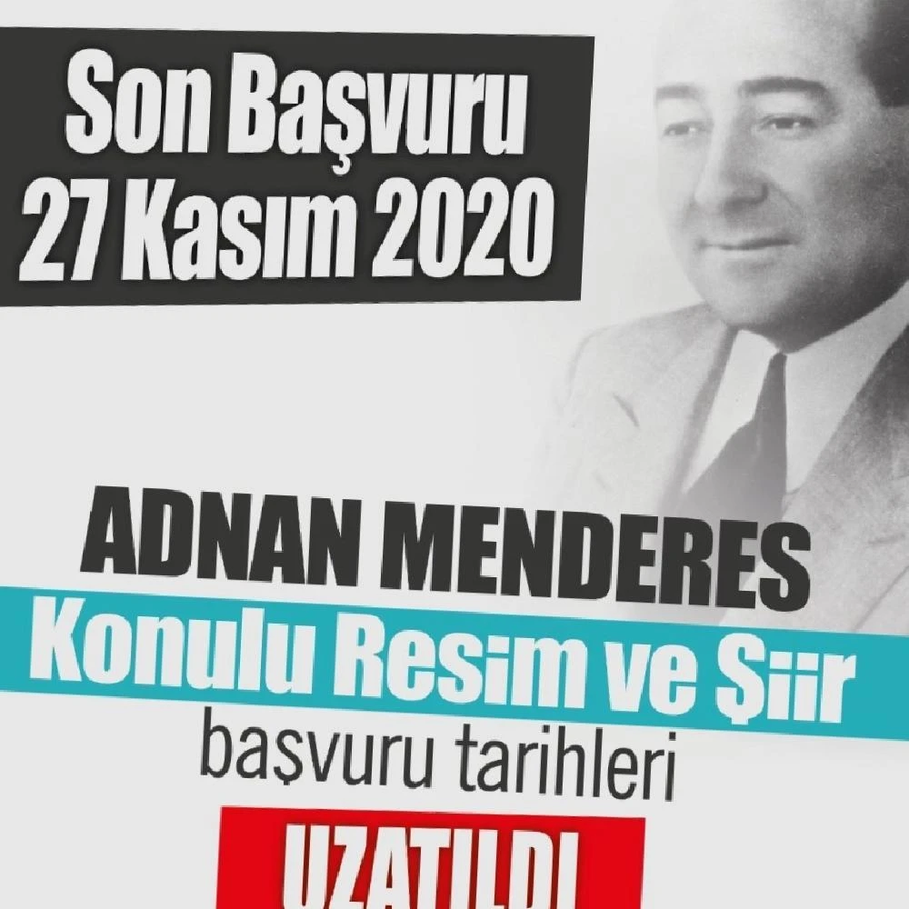 Adnan Menderes Resim ve Şiir Yarışması’nın Başvuruları Uzatıldı