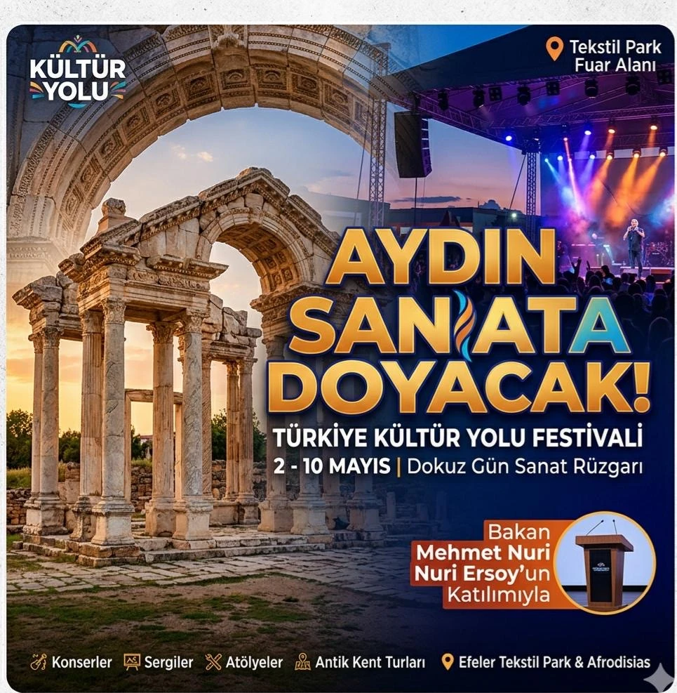 Kültür Yolu Festivali Aydın’da Başlıyor: 9 Gün Boyunca Sanat Rüzgarı Esecek