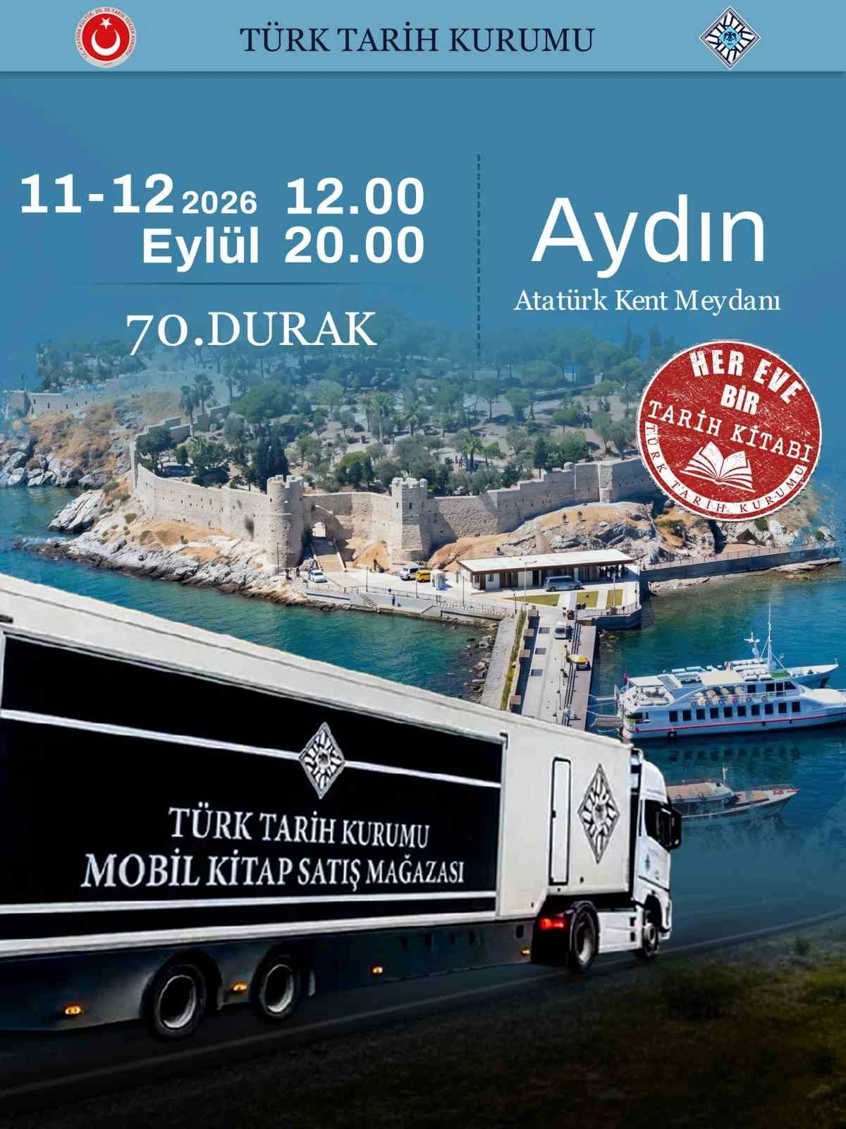 Türk Tarih Kurumu Mobil Kitap Satış Mağazası, Aydın Kent Meydanı’nda Okurla Buluşuyor