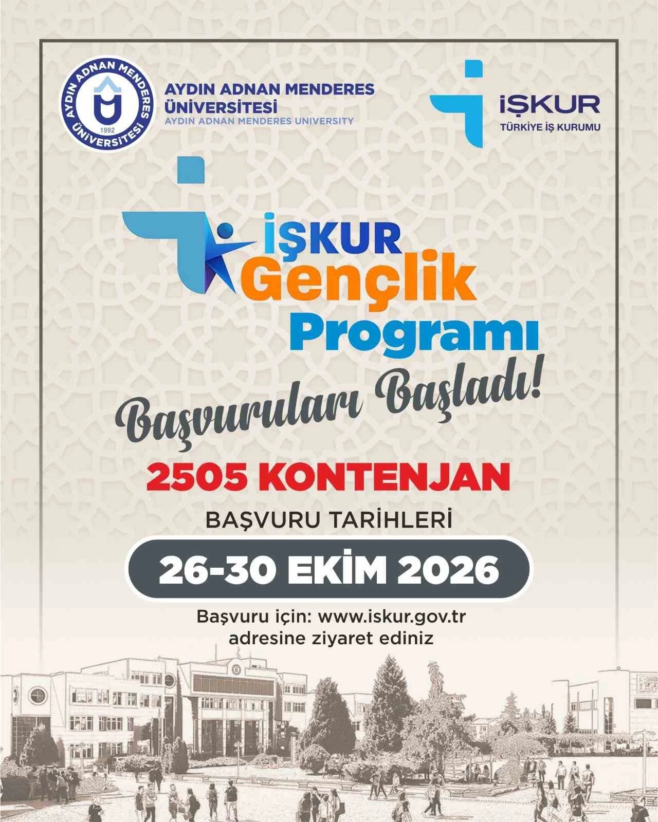 ADÜ'de 2 bin 505 öğrenci İŞKUR Gençlik Programı'ndan yararlanacak