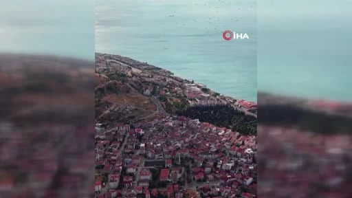Tekirdağ'da Güneye Göç Eden Leylek Sürüsü Dronla Görüntülendi
